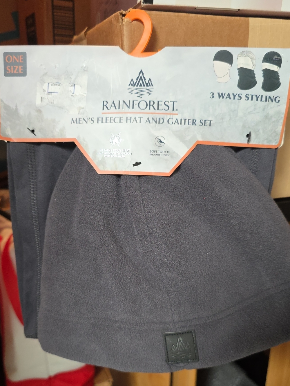 RAINFOREST Men's Fleece Hat and Gaiter Set - Charcoal